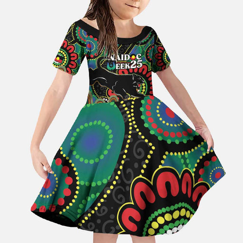 Custom NAIDOC Week 2025 Panthers Family Matching Long Sleeve Bodycon Dress and Hawaiian Shirt Go Mountain Men Indigenous Art