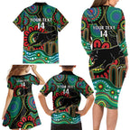 Custom NAIDOC Week 2025 Panthers Family Matching Long Sleeve Bodycon Dress and Hawaiian Shirt Go Mountain Men Indigenous Art