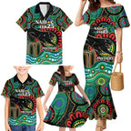 Custom NAIDOC Week 2025 Panthers Family Matching Mermaid Dress and Hawaiian Shirt Go Mountain Men Indigenous Art