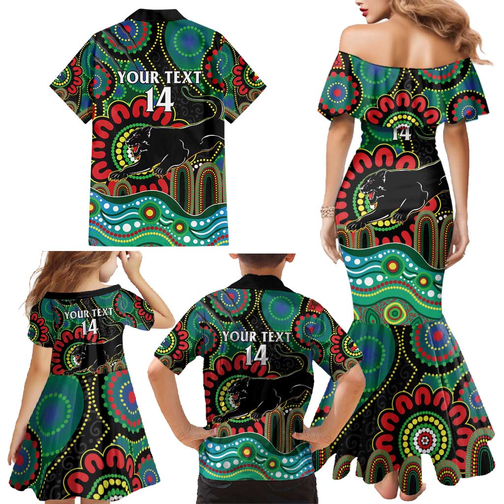 Custom NAIDOC Week 2025 Panthers Family Matching Mermaid Dress and Hawaiian Shirt Go Mountain Men Indigenous Art