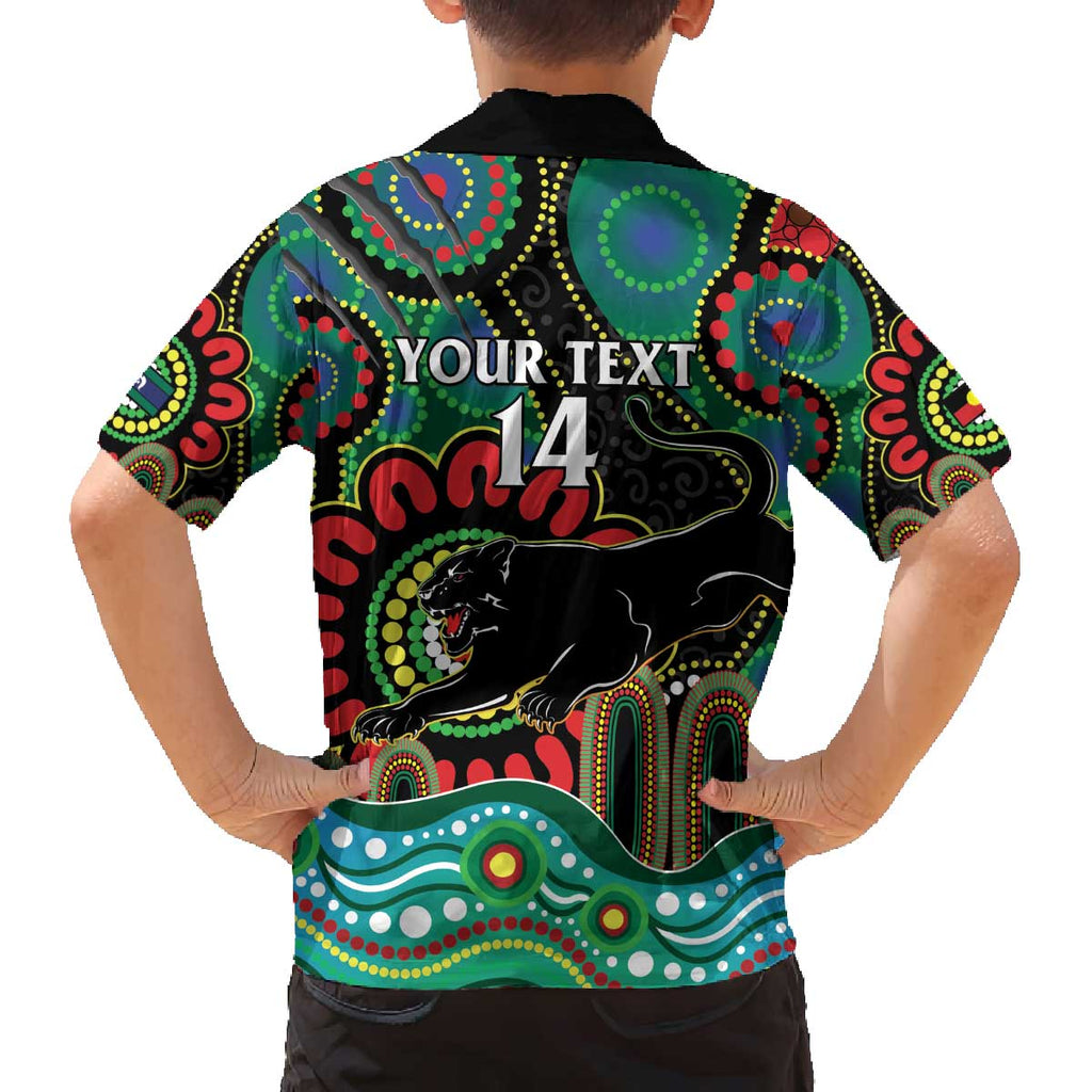 Custom NAIDOC Week 2025 Panthers Family Matching Off The Shoulder Long Sleeve Dress and Hawaiian Shirt Go Mountain Men Indigenous Art