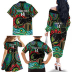 Custom NAIDOC Week 2025 Panthers Family Matching Off The Shoulder Long Sleeve Dress and Hawaiian Shirt Go Mountain Men Indigenous Art