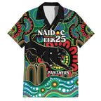 Custom NAIDOC Week 2025 Panthers Family Matching Off The Shoulder Long Sleeve Dress and Hawaiian Shirt Go Mountain Men Indigenous Art