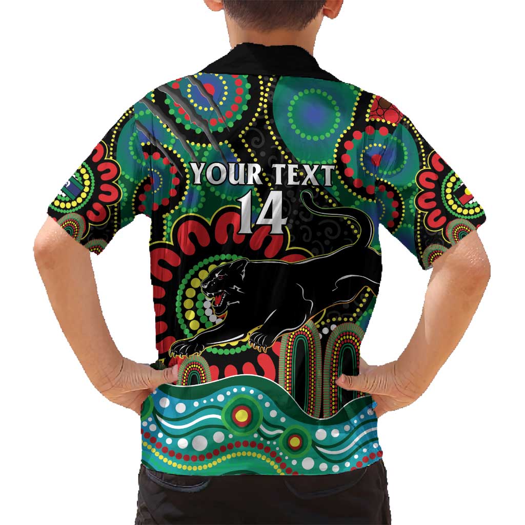 Custom NAIDOC Week 2025 Panthers Family Matching Off Shoulder Maxi Dress and Hawaiian Shirt Go Mountain Men Indigenous Art