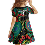 Custom NAIDOC Week 2025 Panthers Family Matching Off Shoulder Short Dress and Hawaiian Shirt Go Mountain Men Indigenous Art