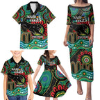 Custom NAIDOC Week 2025 Panthers Family Matching Puletasi and Hawaiian Shirt Go Mountain Men Indigenous Art