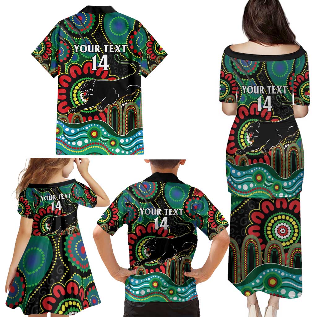 Custom NAIDOC Week 2025 Panthers Family Matching Puletasi and Hawaiian Shirt Go Mountain Men Indigenous Art