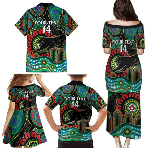 Custom NAIDOC Week 2025 Panthers Family Matching Puletasi and Hawaiian Shirt Go Mountain Men Indigenous Art