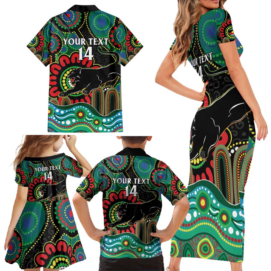 Custom NAIDOC Week 2025 Panthers Family Matching Short Sleeve Bodycon Dress and Hawaiian Shirt Go Mountain Men Indigenous Art
