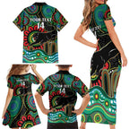 Custom NAIDOC Week 2025 Panthers Family Matching Short Sleeve Bodycon Dress and Hawaiian Shirt Go Mountain Men Indigenous Art