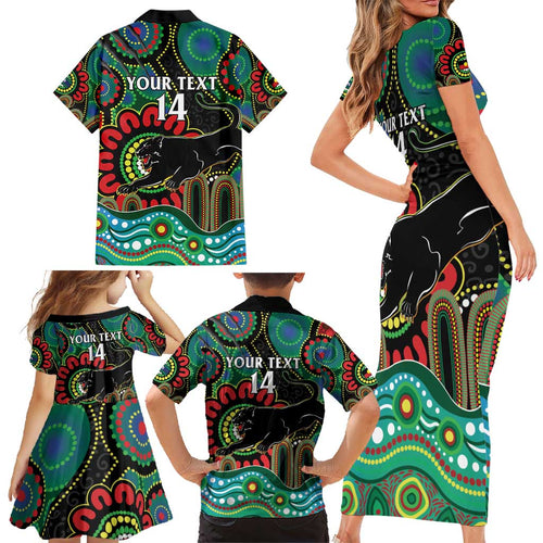 Custom NAIDOC Week 2025 Panthers Family Matching Short Sleeve Bodycon Dress and Hawaiian Shirt Go Mountain Men Indigenous Art
