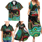 Custom NAIDOC Week 2025 Panthers Family Matching Summer Maxi Dress and Hawaiian Shirt Go Mountain Men Indigenous Art