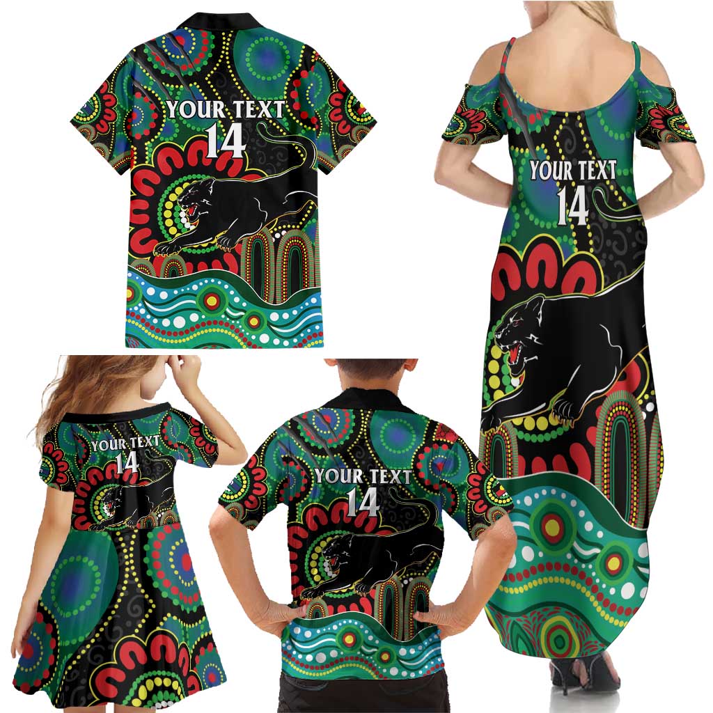 Custom NAIDOC Week 2025 Panthers Family Matching Summer Maxi Dress and Hawaiian Shirt Go Mountain Men Indigenous Art