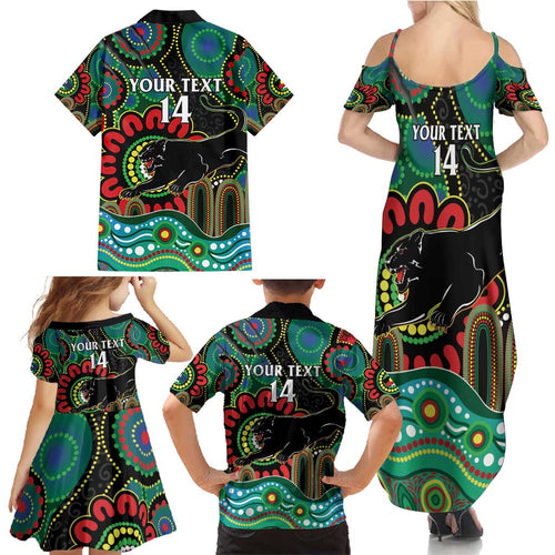 Custom NAIDOC Week 2025 Panthers Family Matching Summer Maxi Dress and Hawaiian Shirt Go Mountain Men Indigenous Art