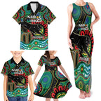 Custom NAIDOC Week 2025 Panthers Family Matching Tank Maxi Dress and Hawaiian Shirt Go Mountain Men Indigenous Art