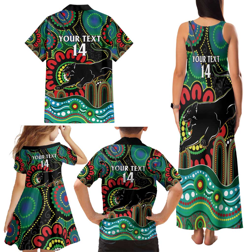Custom NAIDOC Week 2025 Panthers Family Matching Tank Maxi Dress and Hawaiian Shirt Go Mountain Men Indigenous Art