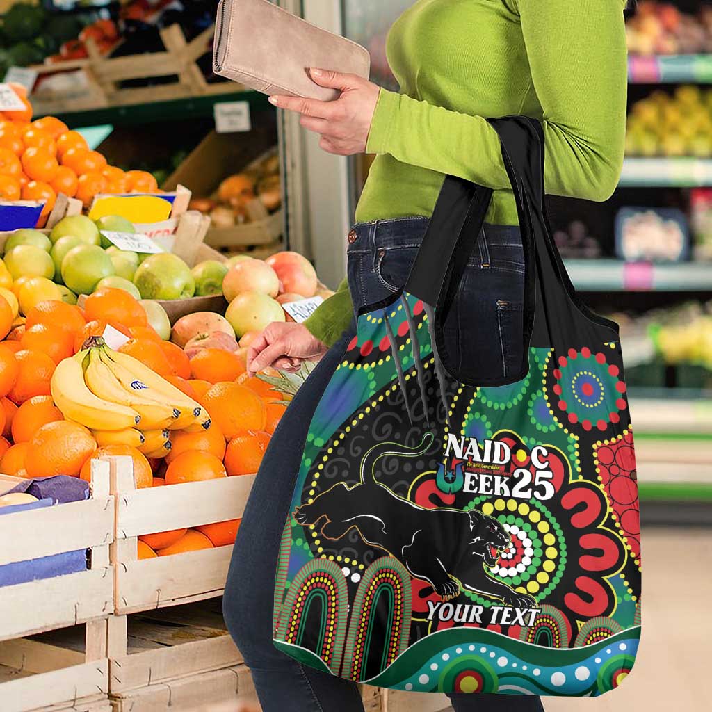 Custom NAIDOC Week 2025 Panthers Grocery Bag Go Mountain Men Indigenous Art