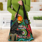 Custom NAIDOC Week 2025 Panthers Grocery Bag Go Mountain Men Indigenous Art