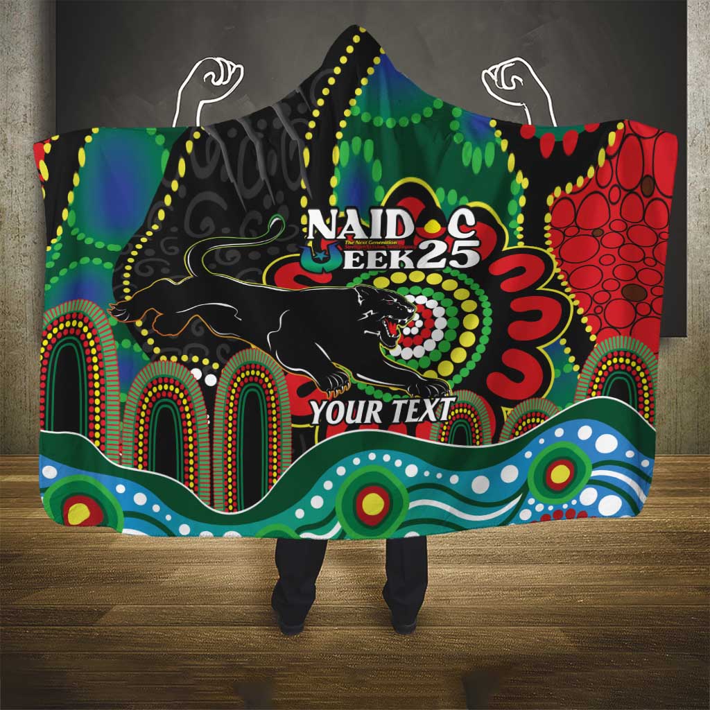 Custom NAIDOC Week 2025 Panthers Hooded Blanket Go Mountain Men Indigenous Art