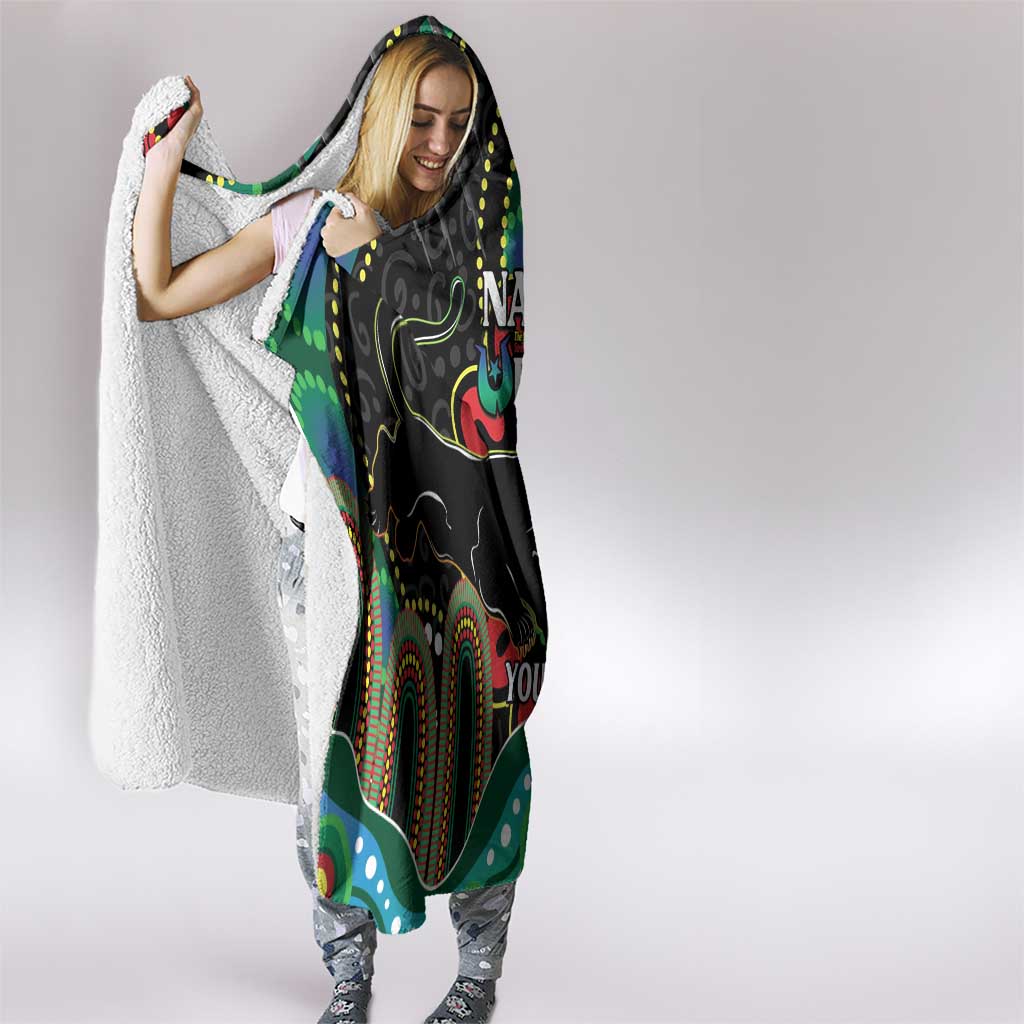 Custom NAIDOC Week 2025 Panthers Hooded Blanket Go Mountain Men Indigenous Art