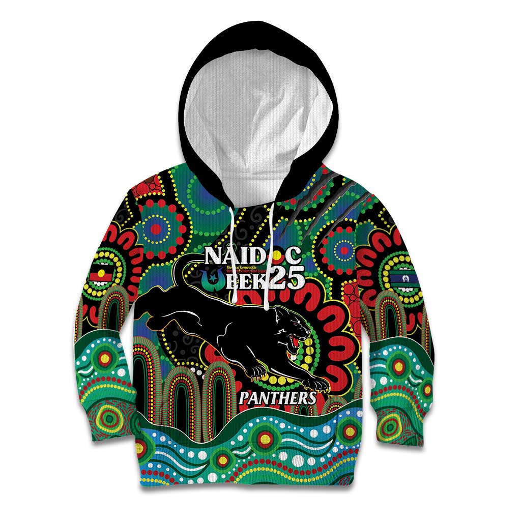 Custom NAIDOC Week 2025 Panthers Kid Hoodie Go Mountain Men Indigenous Art