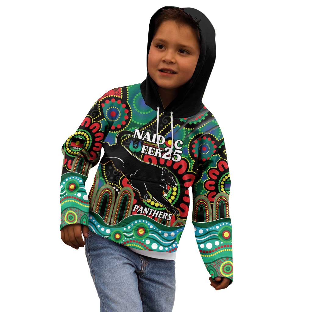 Custom NAIDOC Week 2025 Panthers Kid Hoodie Go Mountain Men Indigenous Art