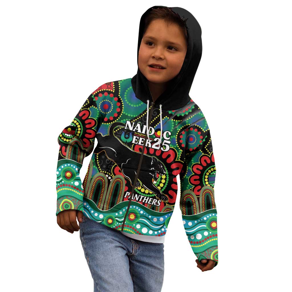 Custom NAIDOC Week 2025 Panthers Kid Hoodie Go Mountain Men Indigenous Art