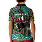 Custom NAIDOC Week 2025 Panthers Kid Polo Shirt Go Mountain Men Indigenous Art