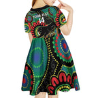Custom NAIDOC Week 2025 Panthers Kid Short Sleeve Dress Go Mountain Men Indigenous Art