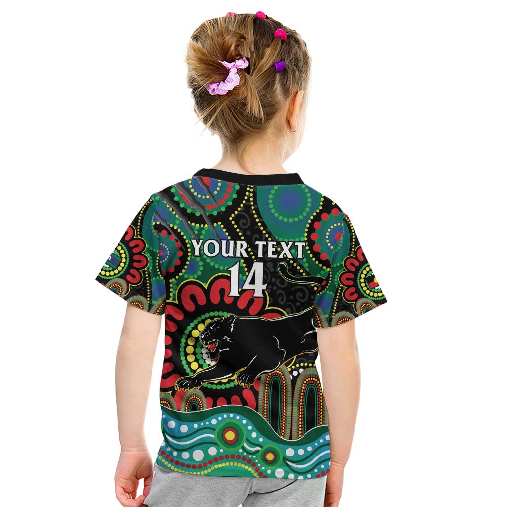 Custom NAIDOC Week 2025 Panthers Kid T Shirt Go Mountain Men Indigenous Art