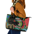 Custom NAIDOC Week 2025 Panthers Leather Tote Bag Go Mountain Men Indigenous Art