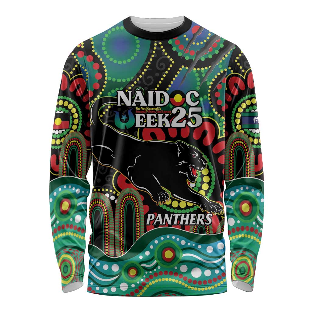 Custom NAIDOC Week 2025 Panthers Long Sleeve Shirt Go Mountain Men Indigenous Art