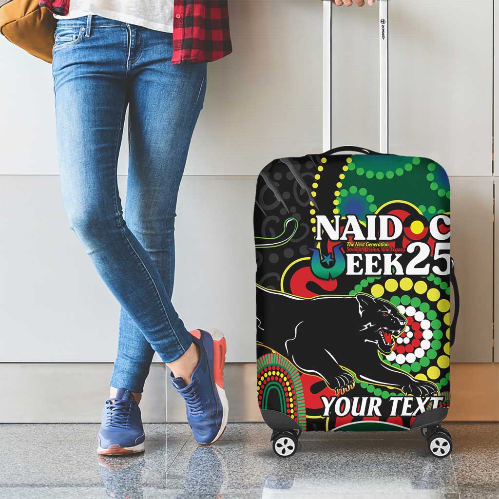 Custom NAIDOC Week 2025 Panthers Luggage Cover Go Mountain Men Indigenous Art