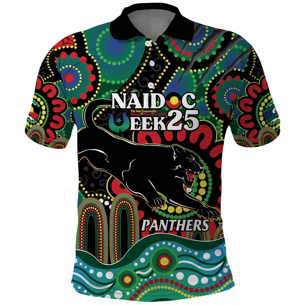 Custom NAIDOC Week 2025 Panthers Polo Shirt Go Mountain Men Indigenous Art