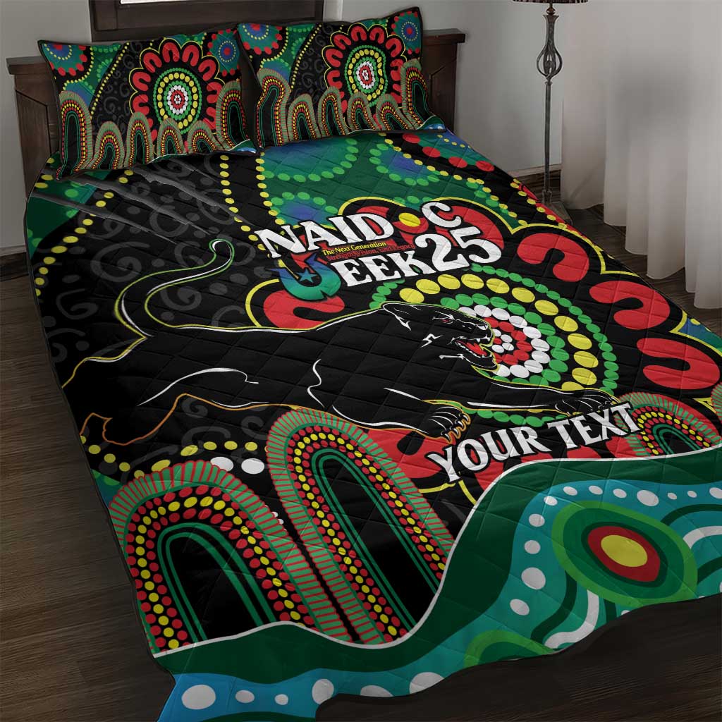 Custom NAIDOC Week 2025 Panthers Quilt Bed Set Go Mountain Men Indigenous Art