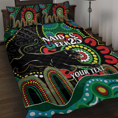 Custom NAIDOC Week 2025 Panthers Quilt Bed Set Go Mountain Men Indigenous Art