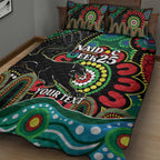 Custom NAIDOC Week 2025 Panthers Quilt Bed Set Go Mountain Men Indigenous Art