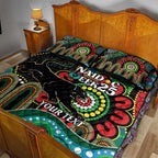 Custom NAIDOC Week 2025 Panthers Quilt Bed Set Go Mountain Men Indigenous Art
