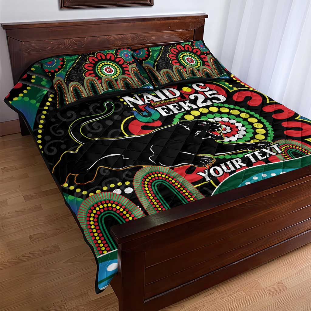 Custom NAIDOC Week 2025 Panthers Quilt Bed Set Go Mountain Men Indigenous Art