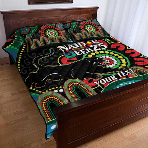 Custom NAIDOC Week 2025 Panthers Quilt Bed Set Go Mountain Men Indigenous Art