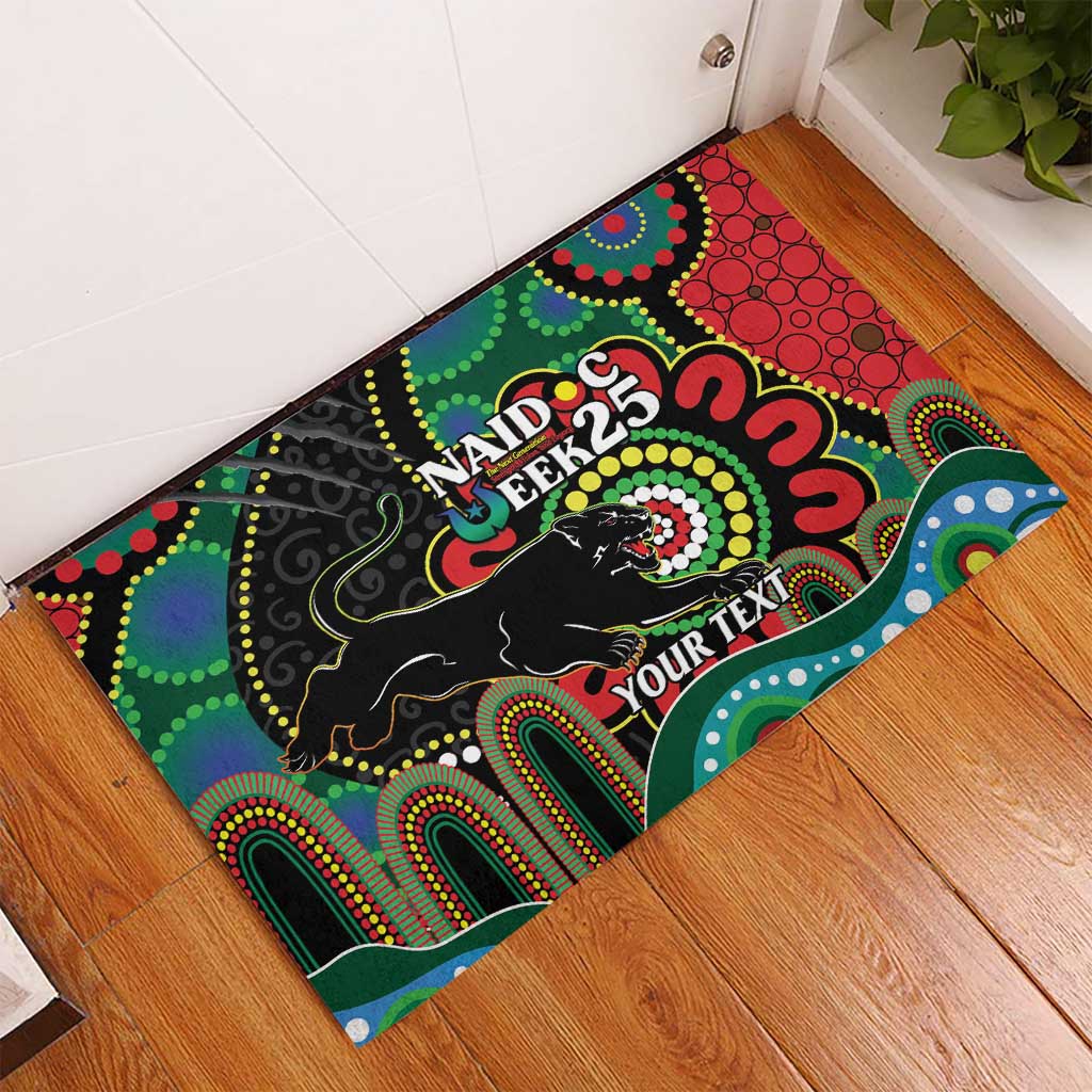 Custom NAIDOC Week 2025 Panthers Rubber Doormat Go Mountain Men Indigenous Art