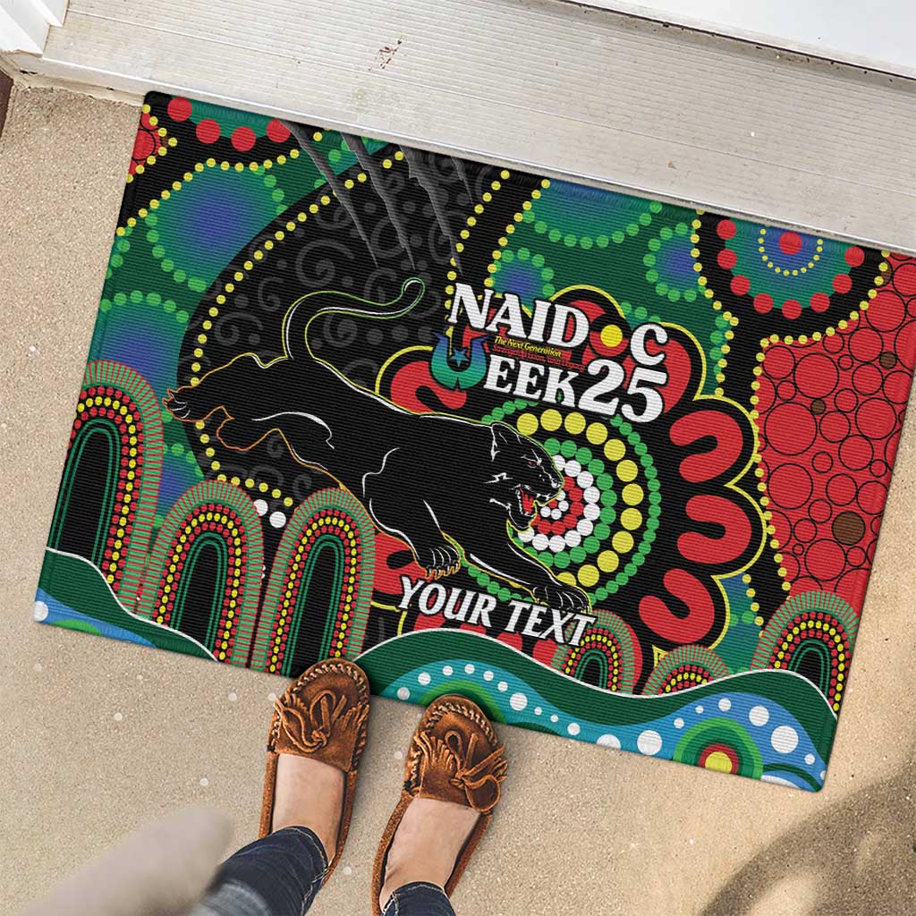Custom NAIDOC Week 2025 Panthers Rubber Doormat Go Mountain Men Indigenous Art
