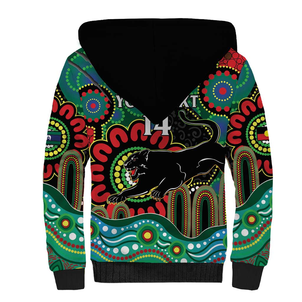 Custom NAIDOC Week 2025 Panthers Sherpa Hoodie Go Mountain Men Indigenous Art