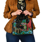 Custom NAIDOC Week 2025 Panthers Shoulder Handbag Go Mountain Men Indigenous Art
