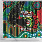 Custom NAIDOC Week 2025 Panthers Shower Curtain Go Mountain Men Indigenous Art