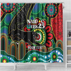 Custom NAIDOC Week 2025 Panthers Shower Curtain Go Mountain Men Indigenous Art