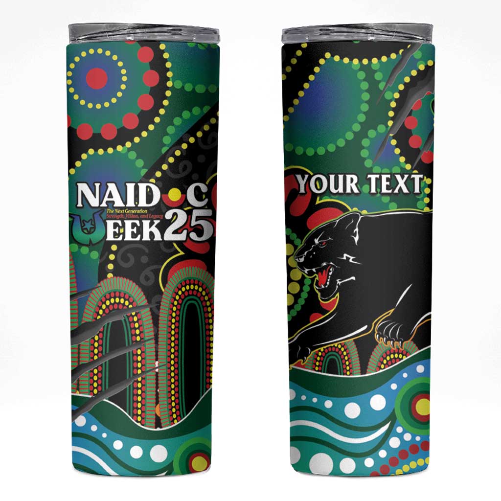 Custom NAIDOC Week 2025 Panthers Skinny Tumbler Go Mountain Men Indigenous Art