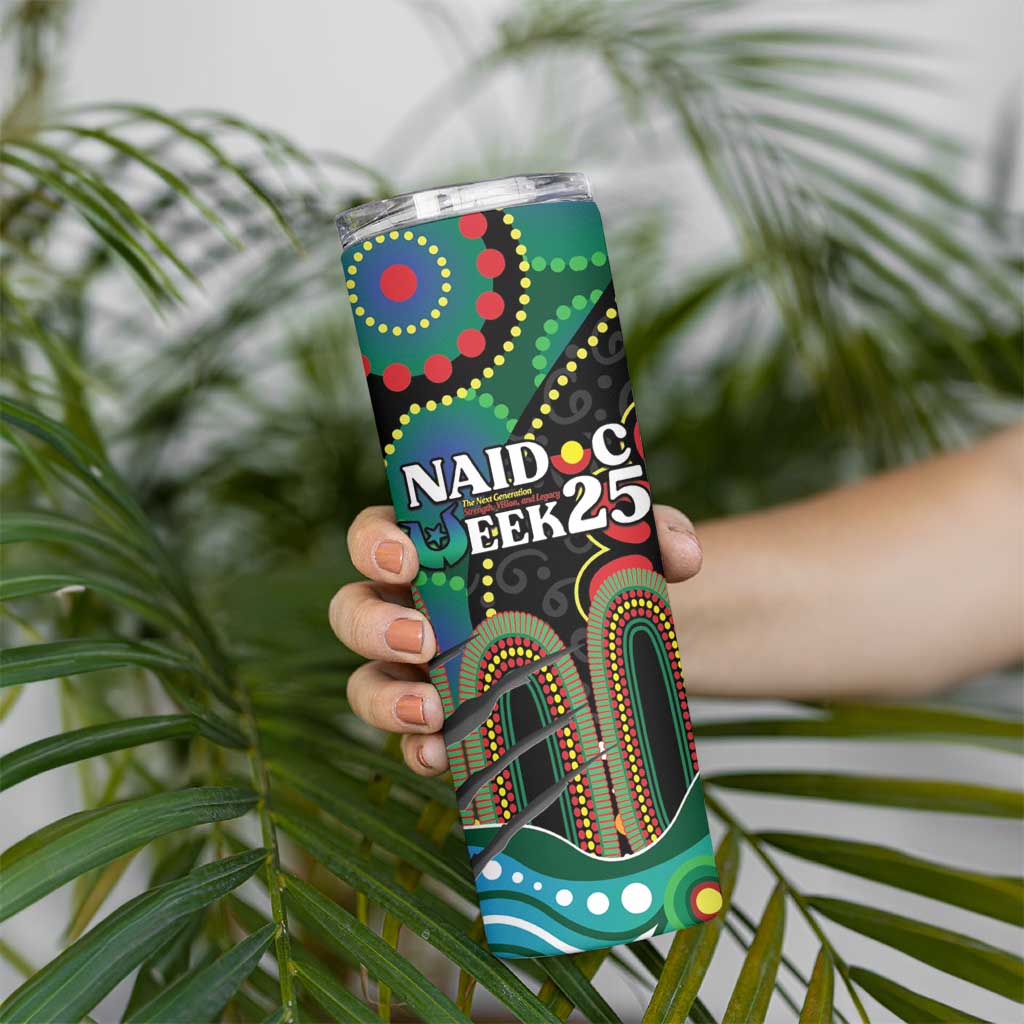 Custom NAIDOC Week 2025 Panthers Skinny Tumbler Go Mountain Men Indigenous Art