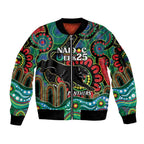 Custom NAIDOC Week 2025 Panthers Sleeve Zip Bomber Jacket Go Mountain Men Indigenous Art