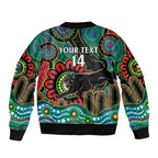 Custom NAIDOC Week 2025 Panthers Sleeve Zip Bomber Jacket Go Mountain Men Indigenous Art